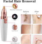 USB Rechargeable Facial Hair Remover for Women - Smooth, Painless Epilator Trimmer 30 min  Runtime 1 Length Settings (White)