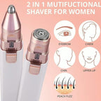 USB Rechargeable Facial Hair Remover for Women - Smooth, Painless Epilator Trimmer 30 min  Runtime 1 Length Settings (White)