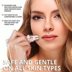 USB Rechargeable Facial Hair Remover for Women - Smooth, Painless Epilator Trimmer 30 min  Runtime 1 Length Settings (White)