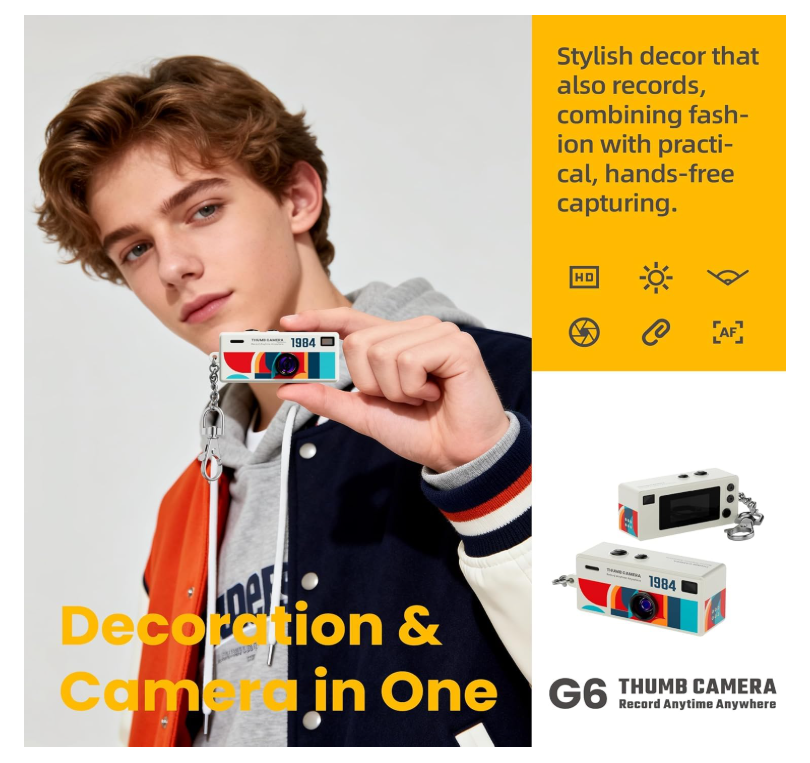 Mini Keychain Digital Camera, 1080P HD Video Recorder