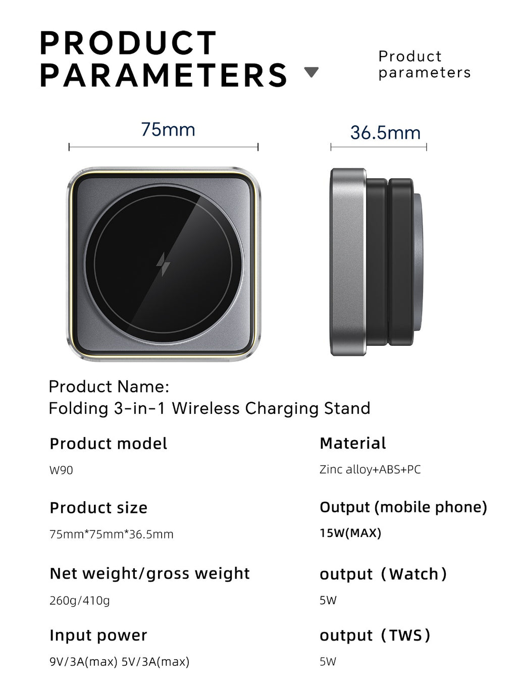 PREMIUM-Foldable 3-in-1 Magnetic Wireless Charger | EVERYDAYZ